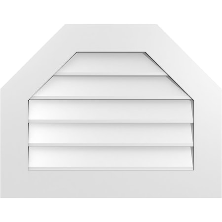 Ekena Millwork Octagonal Top Surface Mount PVC Gable Vent w/ 3-1/2"W x 1"P Standard Frame, 28"W x 22"H GVPOT28X2201SN